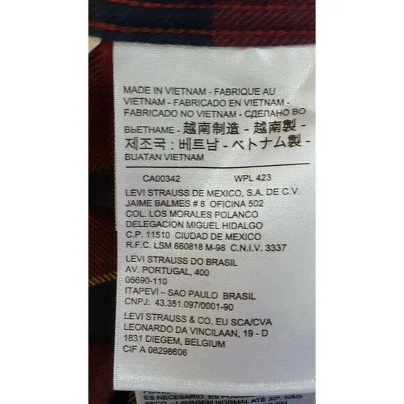 Levi's NBA Cleveland Cavaliers Gridiron Flannel Plaid Shirt Men Size Extra Large - Picture 10 of 10